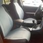 MERCEDES S-Class 1979-1992 W126 MIX LEATHERETTE & SYNTHETIC TWO FRONT GRAY BLACK CAR SEAT COVERS