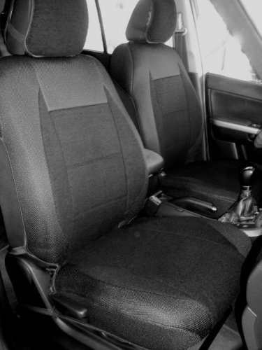 VW AMAROK MIX COTTON TOWEL & SYNTHETIC TWO FRONT BLACK CAR SEAT COVERS