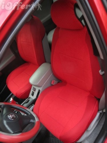 Toyota RAV4 2005&acirc;��2012 TWO FRONT CUSTOM RED VELOUR SYNTHETIC CAR SEAT COVERS