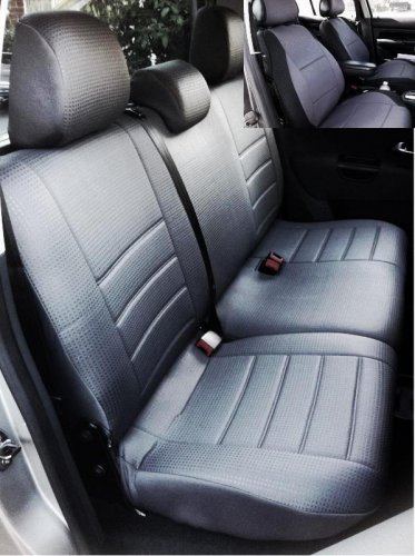 VW AMAROK FRONT REAR CUSTOM BLACK DIAMOND SYNTHETIC CAR SEAT COVERS