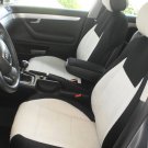 MIX COTTON TOWEL & SYNTHETIC TWO FRONT GREY BLACK CAR SEAT COVERS (Fits AUDI A4 2008-2015)