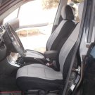 Two Front Grey Black Fancy Cotton & Synthetic (K46) Car Seat Covers (Fits AUDI A6 2011–....)