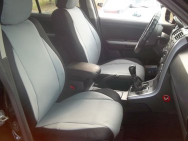 BMW 1 Series E87 2004&acirc;��2011 MIX LEATHERETTE & SYNTHETIC TWO FRONT GRAY BLACK CAR SEAT COVERS