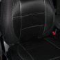 MIX L. CARBON FIBER & SYNTHETIC TWO FRONT BLACK CAR SEAT COVERS (Fits FIAT BRAVO 2007-Now)