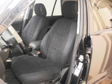 BMW 1 Series E87 2004&acirc;��2011 TWO FRONT CUSTOM BLACK VELOUR SYNTHETIC CAR SEAT COVERS