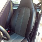 Fits SMART FORTWO 2007-2014 MIX LEATHERETTE & TWO TONE SYNTHETIC FISHNET TWO CAR SEAT COVERS
