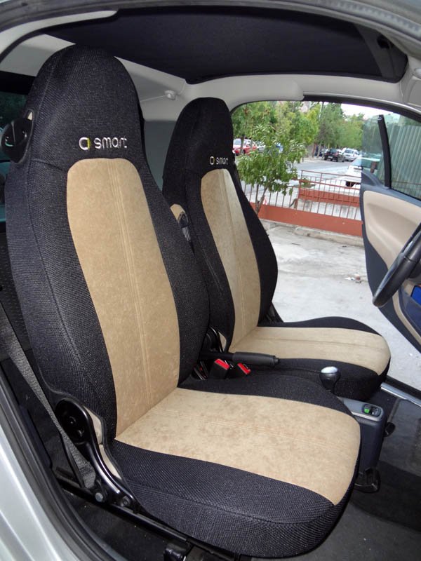 Fits SMART FORTWO 2007-2014 451 TWO FRONT CUSTOM VELOUR & SYNTHETIC CAR SEAT COVERS