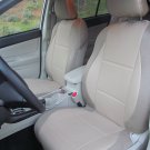 SUBARU XV CROSSTREK MIX LEATHERETTE & SYNTHETIC TWO FRONT CUSTOM BEIGE (TAN) CAR SEAT COVERS