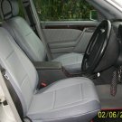 MIX LEATHERETTE & SYNTHETIC TWO FRONT GRAY CAR SEAT COVERS (Fits MERCEDES C-Class 1993-2000 W202)
