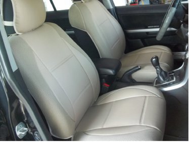 MERCEDES C-Class 1993-2000 W202 MIX LEATHERETTE & SYNTHETIC TWO FRONT TAN CAR SEAT COVERS