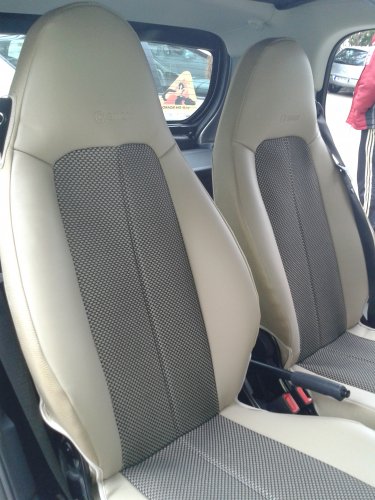 Fits SMART ROADSTER MIX LEATHERETTE & TWO TONE SYNTHETIC FISHNET TWO CAR SEAT COVERS