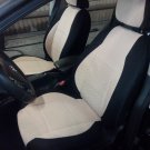 VW GOLF 2013-.... 3 DRS MK7 TWO FRONT CUSTOM BEIGE/BLACK VELOUR SYNTHETIC CAR SEAT COVERS
