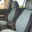 MIX LEATHERETTE & SYNTHETIC TWO FRONT GREY BLACK CAR SEAT COVERS (Fits BMW COUPE (E92) 2007-2011)