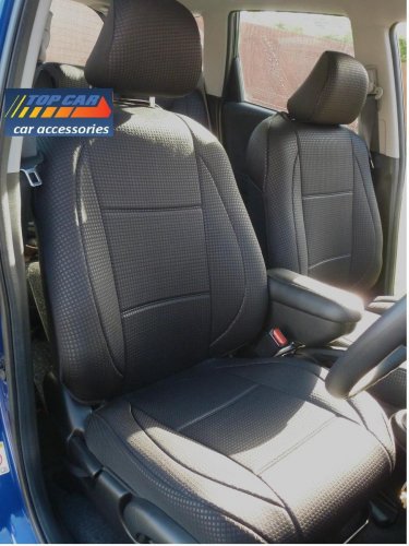 Toyota Sienna XL30 2010&acirc;��present TWO FRONT CUSTOM BLACK DIAMOND SYNTHETIC CAR SEAT COVERS