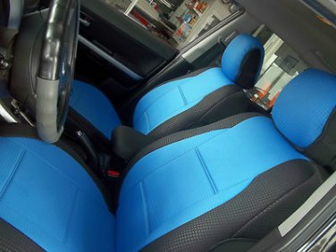 Peugeot 308 TWO FRONT CUSTOM BLUE BLACK DIAMOND CAR SEAT COVERS