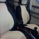 Mitsubishi Triton & L200 2004–2014 TWO FRONT TAN/BLACK VELOUR SYNTHETIC CAR SEAT COVERS