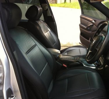 MIX L. CARBON FIBER & SYNTHETIC TWO FRONT BLACK CAR SEAT COVERS (Fits AUDI A6 2011&acirc;��Now)