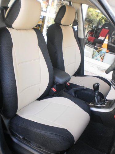 Mazda 3 - June 2013-...... TWO FRONT SUGAR BLACK LEATHERTTE CAR SEAT COVERS