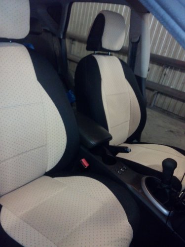 LAND ROVER FREELANDER 2 2006-Now TWO FRONT TAN BLACK VELOUR SYNTHETIC CAR SEAT COVERS