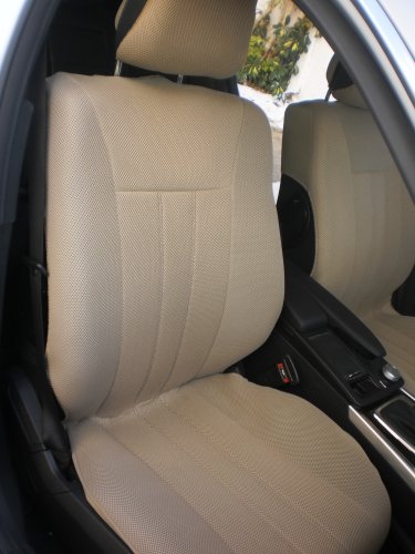 MERCEDES S-Class 1979-1992 W126 TWO FRONT CUSTOM TAN CLASSIC SYNTHETIC CAR SEAT COVERS