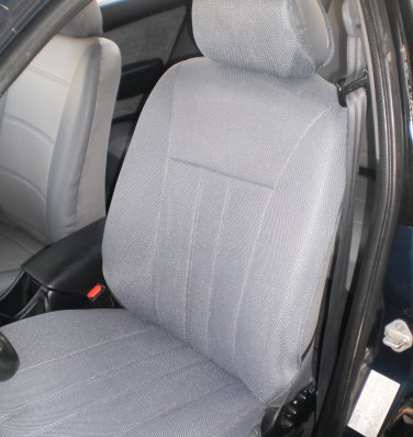 TWO FRONT CUSTOM GRAY CLASSIC SYNTHETIC CAR SEAT COVERS (Fits MERCEDES S-Class 1991-1998 W140)