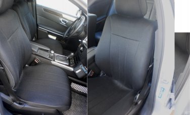 MERCEDES S-Class 1991-1998 W140 TWO FRONT CUSTOM BLACK CLASSIC SYNTHETIC CAR SEAT COVERS