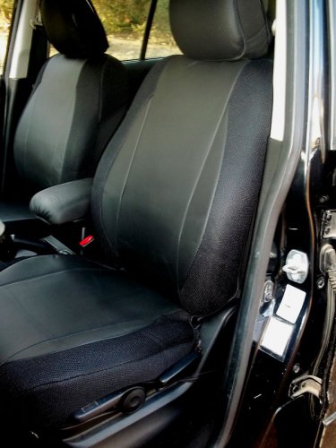 MIX LEATHERETTE & SYNTHETIC TWO FRONT BLACK CAR SEAT COVERS fits BMW 5 Series E39 1995-2003