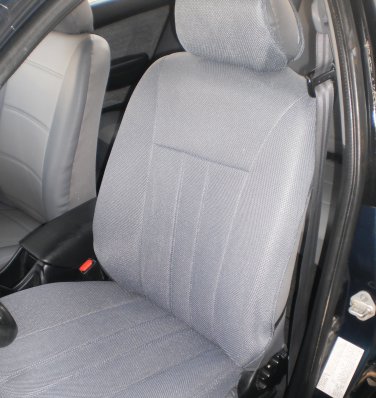 Mercedes E-CLASS 2003-2009 W211 TWO FRONT CUSTOM GRAY CLASSIC SYNTHETIC CAR SEAT COVERS