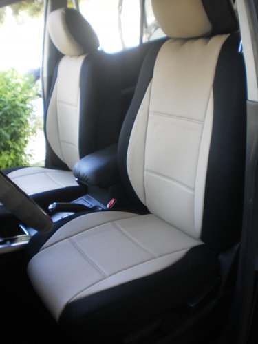 Mercedes E-CLASS 2003-2009 W211 LEATHERETTE & SYNTHETIC TWO FRONT CUSTOM SUGAR BLACK CAR SEAT COVERS