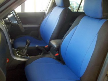 Mercedes E-CLASS 2003-2009 W211 MIX LEATHERETTE & SYNTHETIC TWO FRONT BLUE/BLACK CAR SEAT COVERS