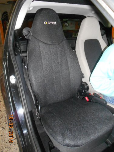 SMART FORTWO 2007-2014 451 TWO FRONT CUSTOM CLASSIC SYNTHETIC BLACK CAR SEAT COVERS