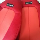 Fits SMART FORTWO 2007-2014 451 MIX LEATHERETTE & SYNTHETIC TWO RED CAR SEAT COVERS