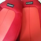 Fits SMART ROADSTER MIX LEATHERETTE & SYNTHETIC TWO RED CUSTOM CAR SEAT COVERS