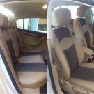 VW PASSAT 2010-2014 MIX LEATHERETTE & SYNTHETIC FRONT REAR CUSTOM TAN BLACK CAR SEAT COVERS