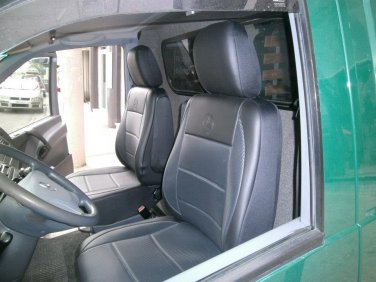 LEATHERETTE & L.CARBON FIBER TWO CUSTOM CAR SEAT COVERS (Fits MERCEDES VITO 1996-2003)