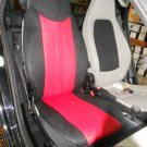 TWO FRONT CUSTOM SYNTHETIC RED BLACK CAR SEAT COVERS fits SMART ROADSTER