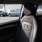 TWO FRONT BLACK LEATHERTTE & GRAY BLACK FISHNET CAR SEAT COVERS (Fits NEW MINI 2001-.....2 doors)