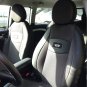 TWO FRONT BLACK LEATHERTTE & GRAY BLACK FISHNET CAR SEAT COVERS (Fits NEW MINI 2001-.....2 doors)