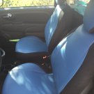 NEW FIAT 500 2door MIX LEATHERETTE & SYNTHETIC TWO FRONT CUSTOM BLUE BLACK CAR SEAT COVERS