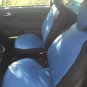 NEW FIAT 500 2door MIX LEATHERETTE & SYNTHETIC TWO FRONT CUSTOM BLUE BLACK CAR SEAT COVERS