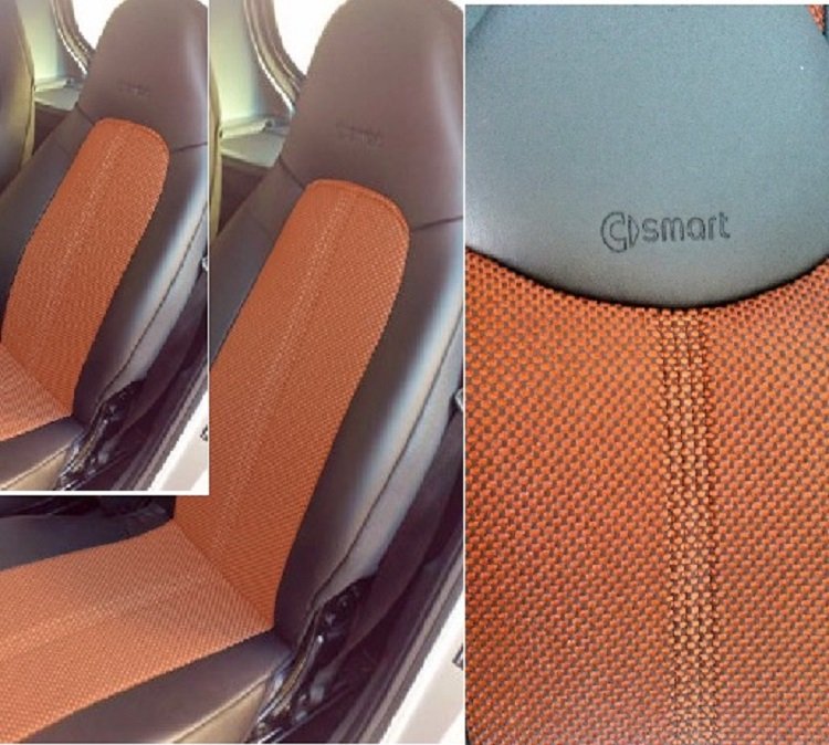 MIX LEATHERETTE & TWO TONE SYNTHETIC FISHNET SEAT COVERS Fits SMART ROADSTER