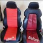 LEATHERETTE TWO FRONT RED BLACK CUSTOM CAR SEAT COVERS fits MERCEDES SLK-CLASS 1996â2004
