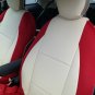 MIX LEATHERETTE & SYNTHETIC TWO FRONT CUSTOM SUGAR RED CAR SEAT COVERS fits FIAT 500 2door