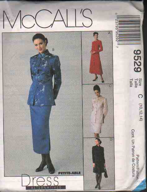 OOP McCall&acirc;��s 9529 Misses&acirc;�� Lined Jacket /Dress & Skirt In Two Lengths Sizes 10-12-14 UNCUT/FF