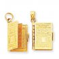 SOLID 14K GOLD HOLY BIBLE CHARM W/MOVEABLE PAGES (JC071 )