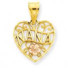 14k Two-tone Nana Heart Pendant FREE WORLDWIDE SHIPPING! (JC-068)