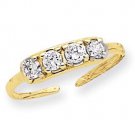 14K Gold 4 Stone Toe Ring (JC-837 / JC-838)