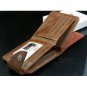 Vintage Mens Wallets Brown Cowboy Print Clutch Genuine Leather Purses 4 Versions Pockets