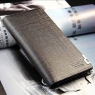 Men Long Black Leather Wallet Pockets Card Clutch Center Bifold Purse