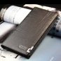 Men Long Black Leather Wallet Pockets Card Clutch Center Bifold Purse